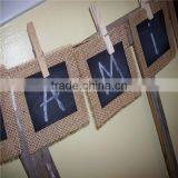 BURLAP & BLACK CHALKBOARD Banner Great Photo Prop Wedding Engagement Baby thumbnail-2