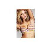 Cotton Eco - Friendly Stripe Shelf Push Up Bras for Ladies 34dd thumbnail-1