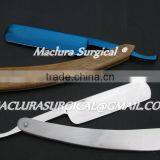 WOOD RAZOR,BLUE COLOR RAZOR, CUT THROAT RAZOR, SHAVINGE RAZOR, SHAVING KNIFE, FULL STEEL RAZOR thumbnail-3