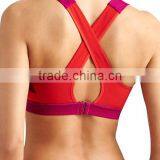 Wholesale Athletic Wear New Style Sexy Nylon Spandex X Back Two Colors Fitness Bra thumbnail-2