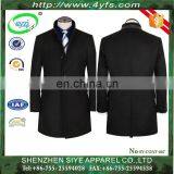 High Quality Fashion Men's Wool Overcoat Slim Fit Pure Color Trench Coat thumbnail-1