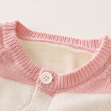 Kids Long Sleeve Knitted 100% Cotton Rib Footed Pajama Baby Girl Rompers