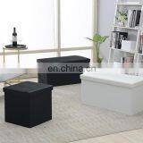 Reatai PVC Leather Folding Square Storage Home Stool Foldable Ottoman for Clothes thumbnail-2