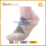 ankle sock/ unisex men and women cotton sock with argyle pattern