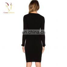 Женское длинное платье-сумка из шерстяного вязания thumbnail-4