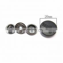 20mm Strong Matte Black Custom Logo Metal Snap Buttons thumbnail-2