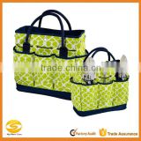 printed green canvas garden tote bag, popular design high quality nylon ladies garden bag,custom printed canvas garden tote bags