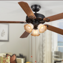 Retro Five Leaf Strong Wind Bedroom Lamp/Ceiling fan lamp/woodiness