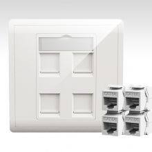 86 x 86 mm RJ45 Network Wall Faceplate Socket For Keystone thumbnail-2