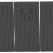 TPE Vacuum-Formed 2nd Row Seatback Protector Mats for 2025 Tesla Model Y Juniper - Vertical Stripe & Perforated Design (3-Piece Set)