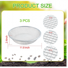 3 Pcs Soil Sifter for Gardening Sand Rock Compost Sifter Dirt Sieve Sifting Pan for Gardening Sand Sawdust Gravel Rocks thumbnail-2