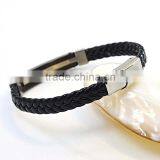 Best Selling Products Stainless Steel Clasp Bio Magnetic Bracelet Man Leather Bracelets thumbnail-3