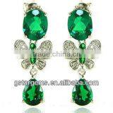 925 Stering Silver Created Emerald Set Jewelry Hong Kong Wholesale thumbnail-1