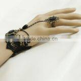 Vintage Style Black Lace Bracelet and Connecting Ring thumbnail-5