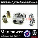 AN10 Aluminum Thermostat Oil Sandwich Adapters Oil Cooler Adapter Silver Oil Sandwich Plate