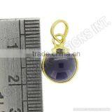 Sterling Silver Pendant,iolite Round Gemstone,handmade Wholesale Plain Pendant Jewelry thumbnail-3