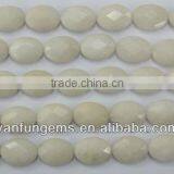 White Jade Faceted Oval 1223