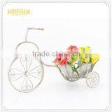 Round Planter for Home Used White Metal Flower Pots thumbnail-4