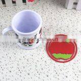 Plastic Soft Pvc Apple Shape Coaster thumbnail-2