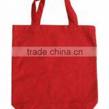 Red Cotton Shopping Tote Bag Natural Color Customized Size Fold-able Promotional Gift