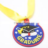 Hot Sale Custom Made Sports Event Plastic 3D Design Soft PVC Rubber Graduate Award Medals with Ribbon for Promotional Gifts