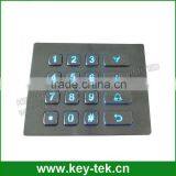 16 Keys Vandal Proof IP65 Metal Kiosk Illuminated Numeric Keypad thumbnail-2