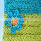 2015 Handmade Women Crochet Hand Bag With Knitted Flower thumbnail-2