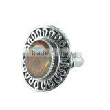 925 Sterling Silver Oval Rutilated Quartz Gemstone Ring Jewelry thumbnail-1