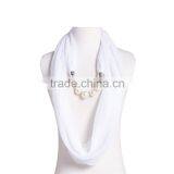 Spring Fashion Personalized Infinity Scarf With Pearl Beads Chain for Women