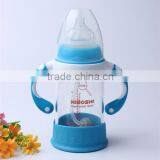 180ml Unbreakable Hand Made Drinking Glass Baby Feeding Bottle Custom Logo Printed Milk Glass Nursing Bottle Factory thumbnail-3