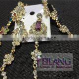 Fashion Square Diamond Long Section Of High-Grade Crystal Earrings thumbnail-1