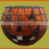 Halloween Pumpkin Glass Candle Holder