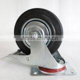 160mm Black Rubber Industrial Caster With Brake thumbnail-1