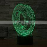 3D Optical Night Light Illusion Circle 7 RGB Light Colors 10 LEDs AA Battery or DC 5V Mixed Lot thumbnail-5