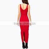 Plain Red Slim Fit Tank Dress Women Long Evening Dress thumbnail-3