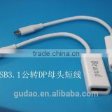 USB 3.1 Type-C to Displayport dp Female for Apple Macbook 12'