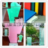 Folding pink core flute tree guards/Square coroplast tree shelter/green corrugated plastic tree protector