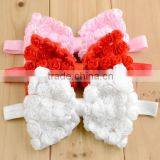 Fashion Baby Shabby Chiffon Rose Flower Hair Bow Headband New Design thumbnail-4