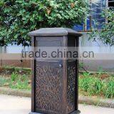 2016 New Design Cast Aluminum Garbage Can Trash Hideaway Antique Bronze Finish BRB-2040 thumbnail-1