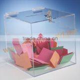 Wholesale Acrylic Donation Box With Brochure Holder/acrylic Donation Box With Sign Holder/acrylic Donation Box With Lock thumbnail-4
