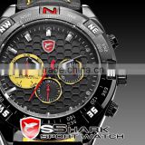 Mens Military Shark Sport Leather Band Fashion Army Quartz Watch