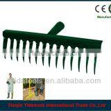 Green Painted 14T Steel Grass Leaf Rake Head thumbnail-1