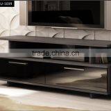 Brown Dinish With Double Doors Contemporary tv Wall Unit thumbnail-1