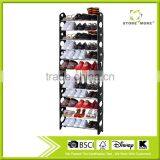 Store More Black Stackable Adjustable Plastic Shoe Shelf thumbnail-1