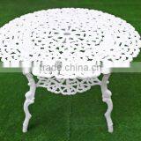 White Outdoor Furniture Kids Table and Chair Set Cast Aluminum Patio Sets thumbnail-3