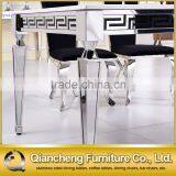 Modern Simple Marble Top Metal Dining Room Table thumbnail-4