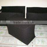 Black Rectangular Felt Houseware Storage Basket thumbnail-1