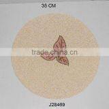 Round Crean With Leaf Pattern Glass Bead Place Mat Other Colours Also Available thumbnail-1