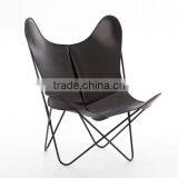 China Furniture Factory Metal Iron Black Coating Finished Leather Butterfly Chair for Garden Chairs thumbnail-2