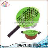 Silicone Flat Splatter Screen Frying Strainer With Antiskid Handle Pot Cover Pan Lid thumbnail-1